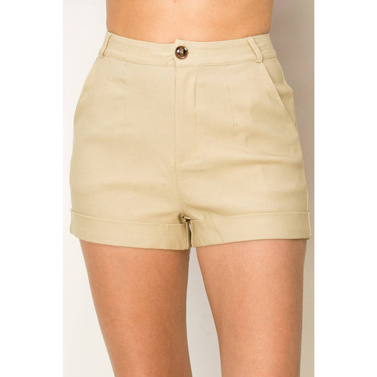 HIGH-WAISTED FOLDED HEM SHORTS