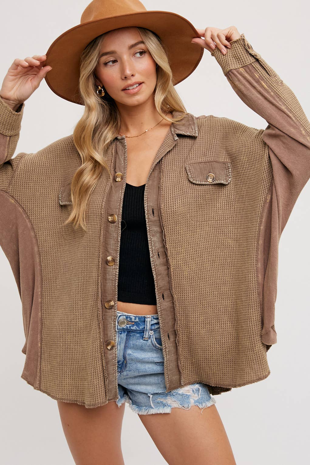 COCO SLOUCHY WAFFLE KNIT JACKET