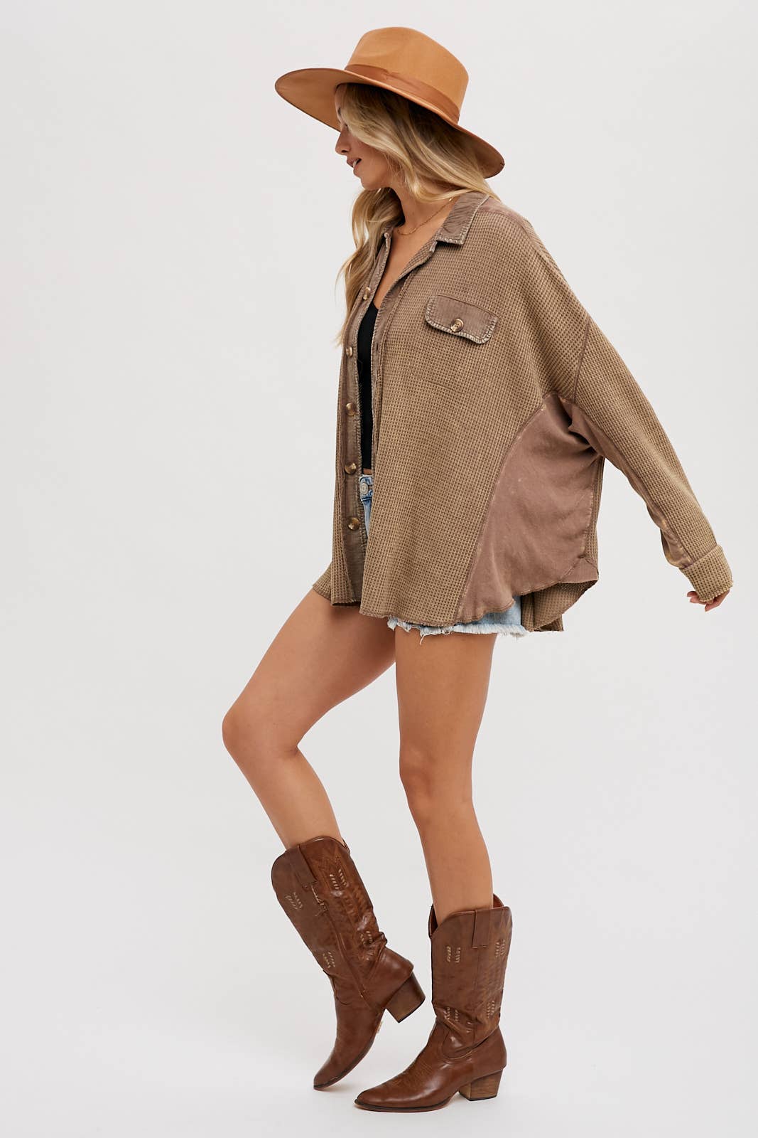 COCO SLOUCHY WAFFLE KNIT JACKET