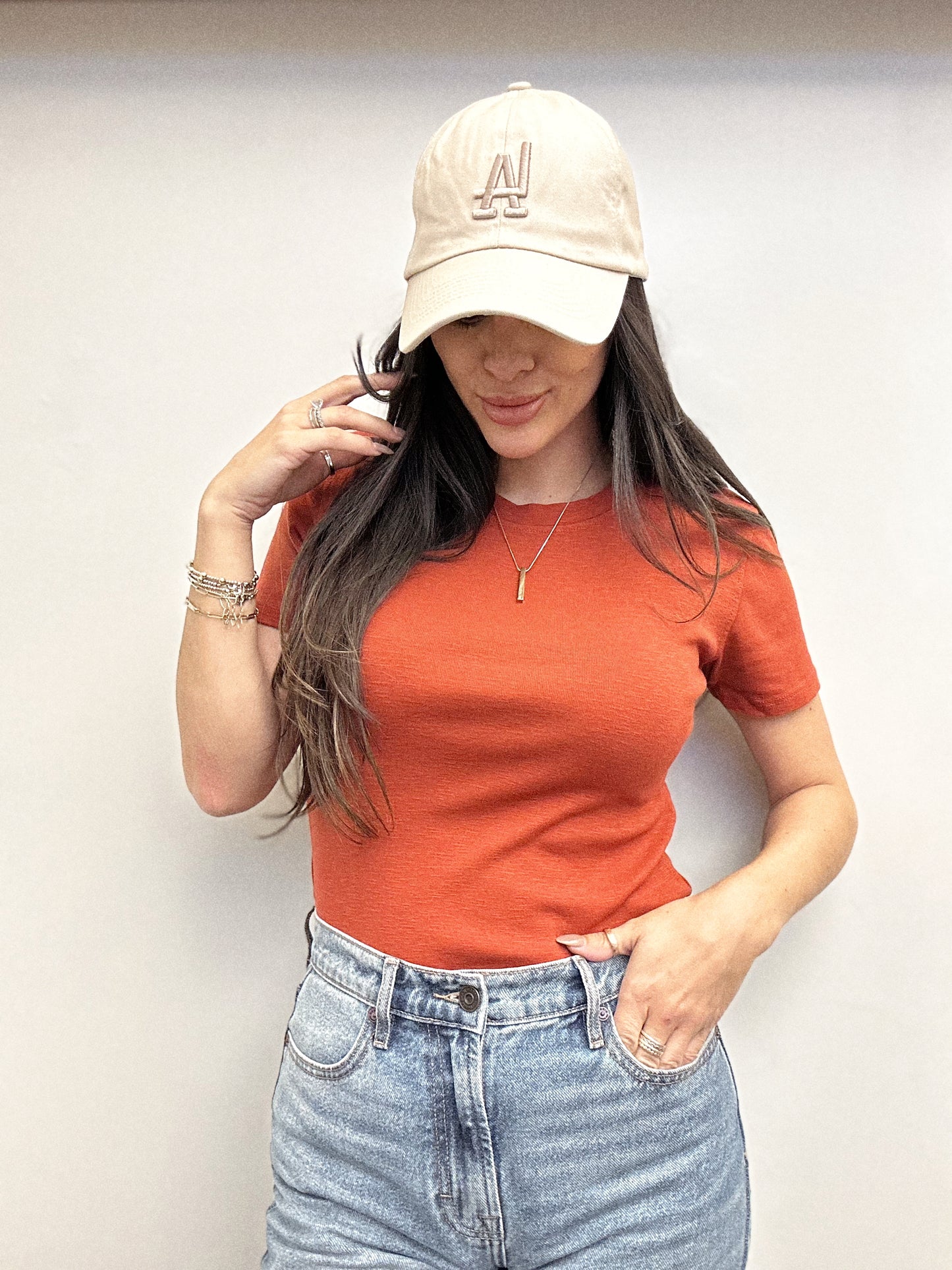Short sleeve slub top
