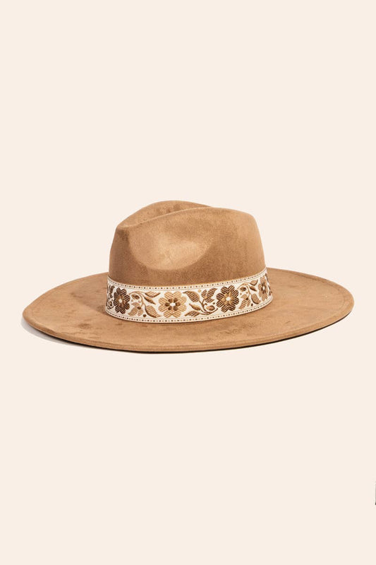 Flower Ribbon Fedora Hat