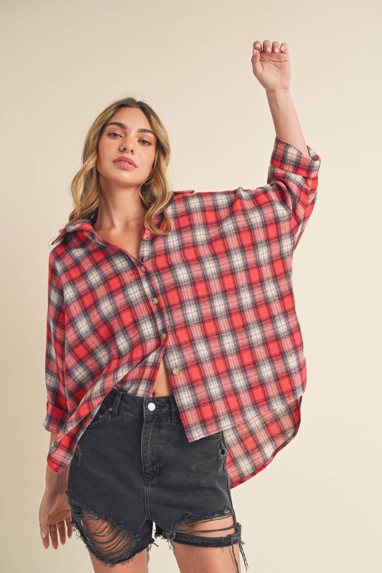 Dalla Plaid Top