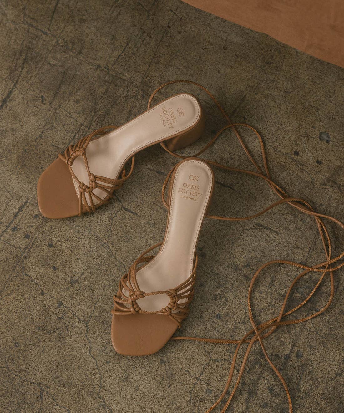 The Celia Brown | Knotted Lace-Up Heel