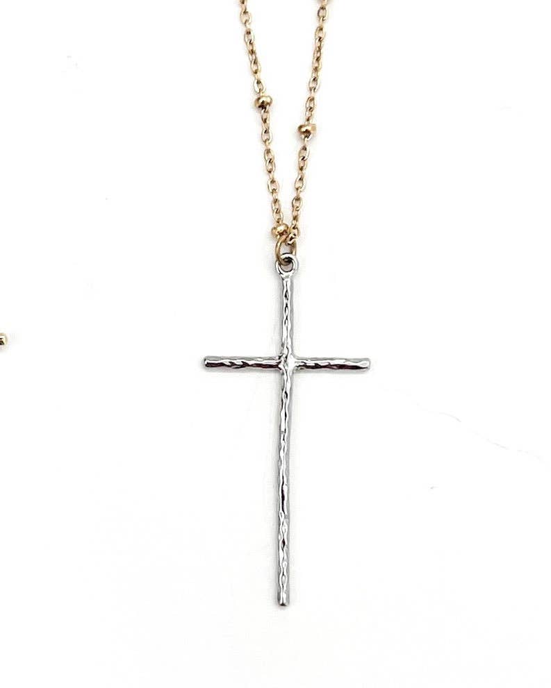 Trinity Cross Necklace || Choose Color: SILVER