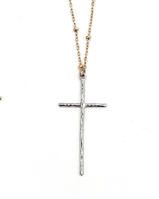 Trinity Cross Necklace || Choose Color: SILVER