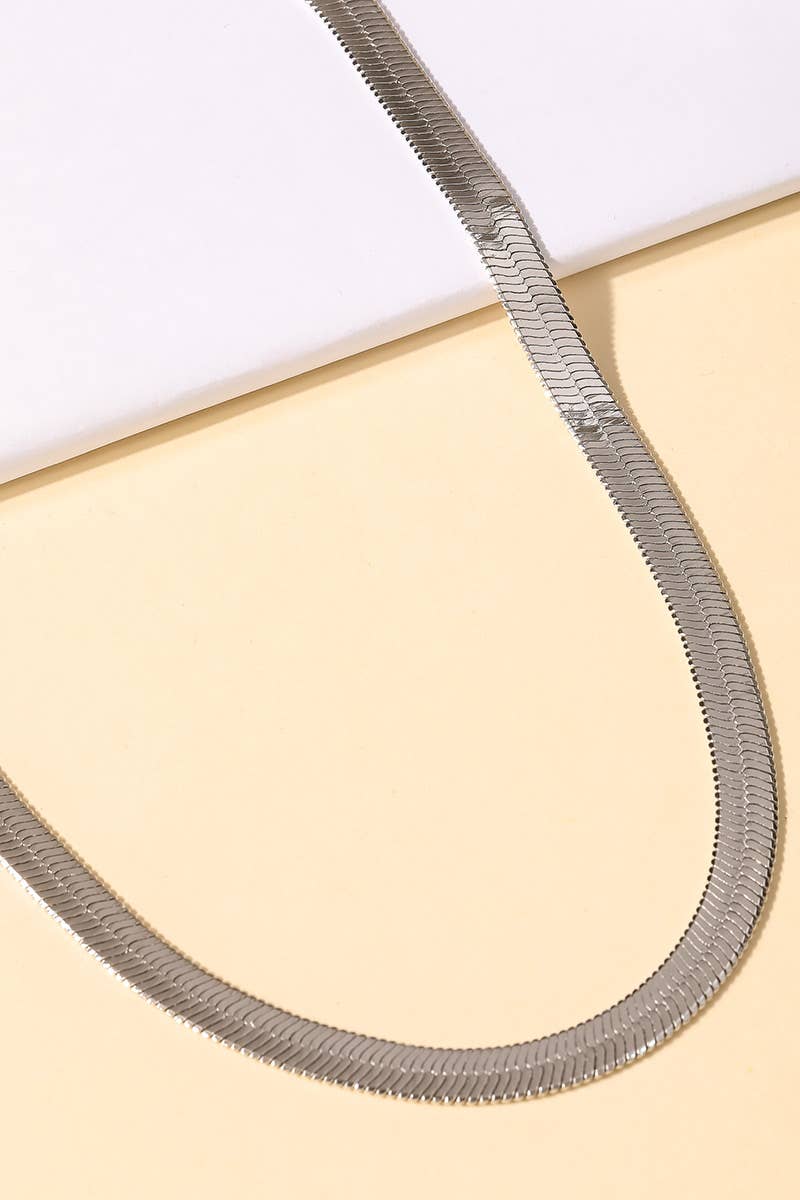 Wide Herringbone Necklace: G