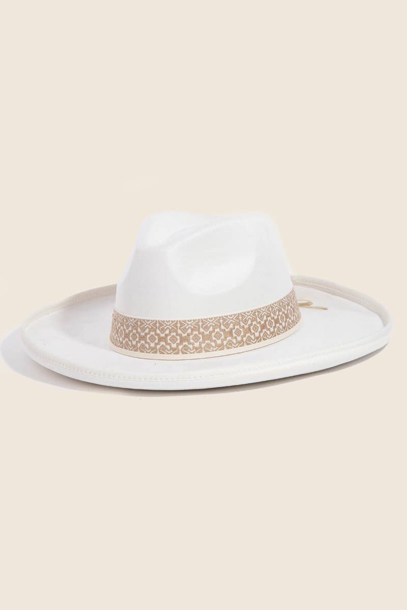 Boho Band Beveled Cowboy Fedora Hat