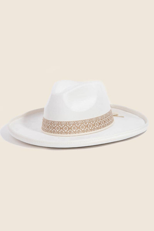 Boho Band Beveled Cowboy Fedora Hat