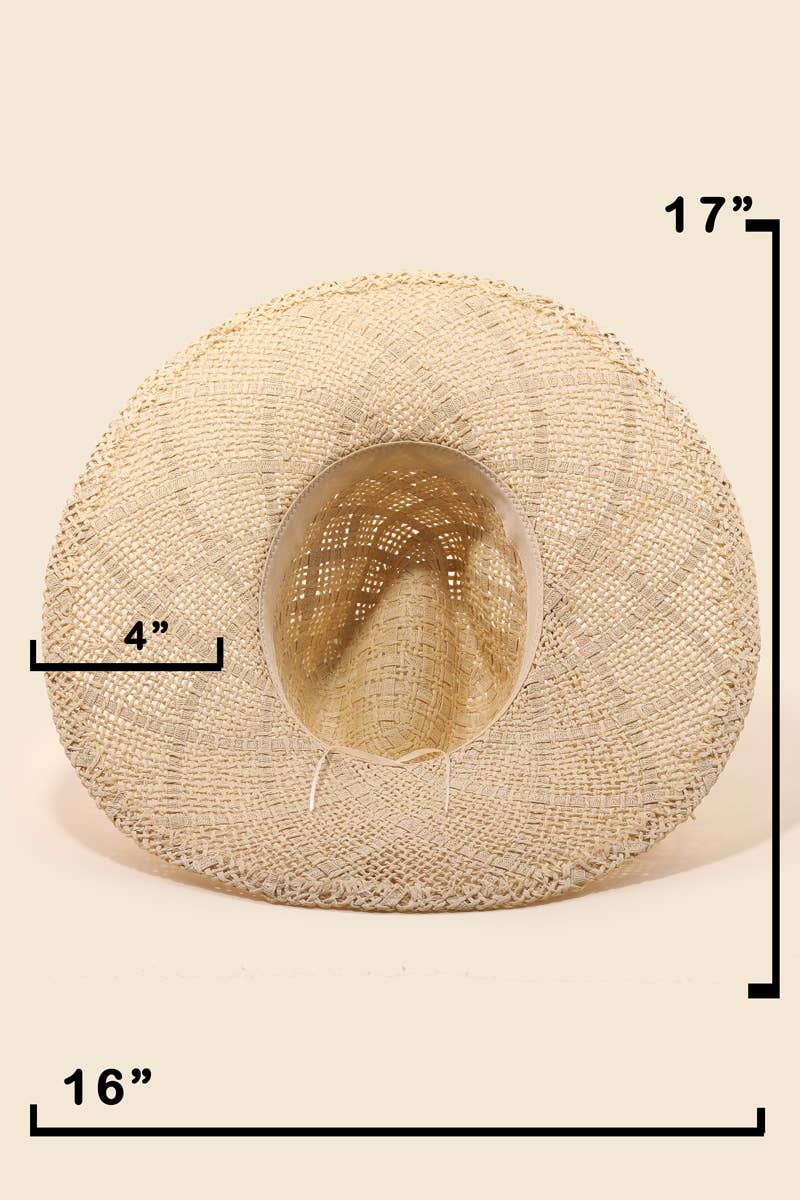 Intricate Straw Weave Sun Hat: KA