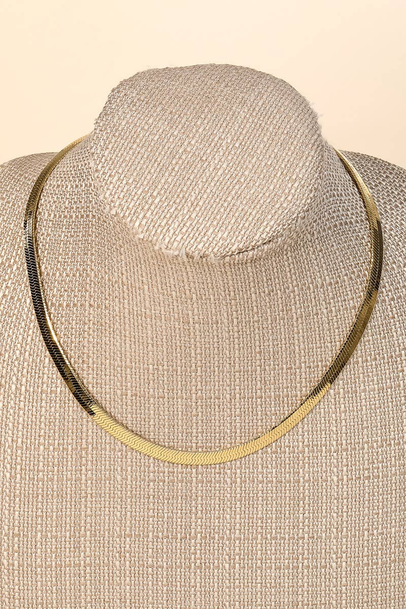 Wide Herringbone Necklace: G