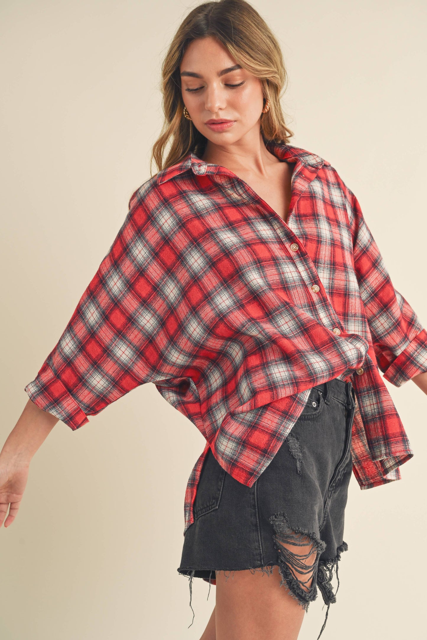 Dalla Plaid Top