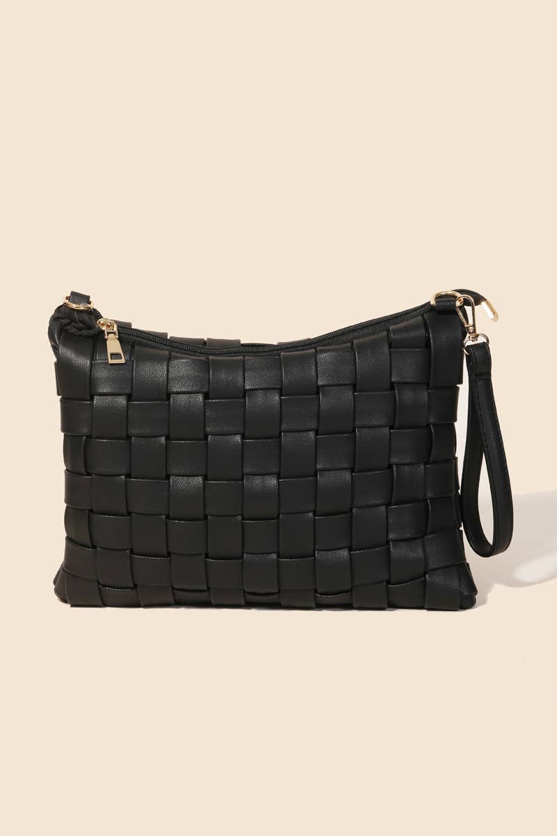 Faux Leather Basket Weave Bag 3 colors