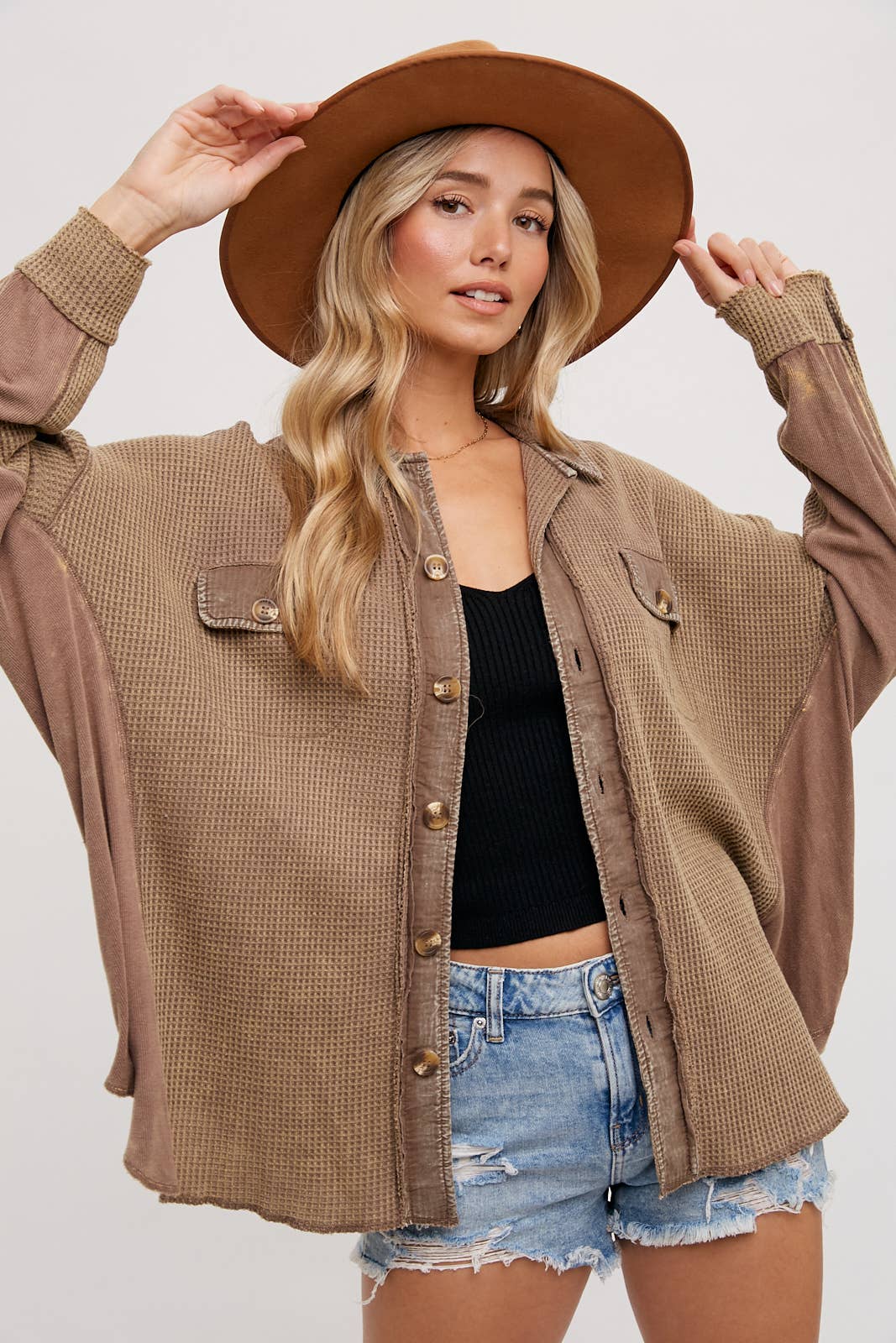 COCO SLOUCHY WAFFLE KNIT JACKET