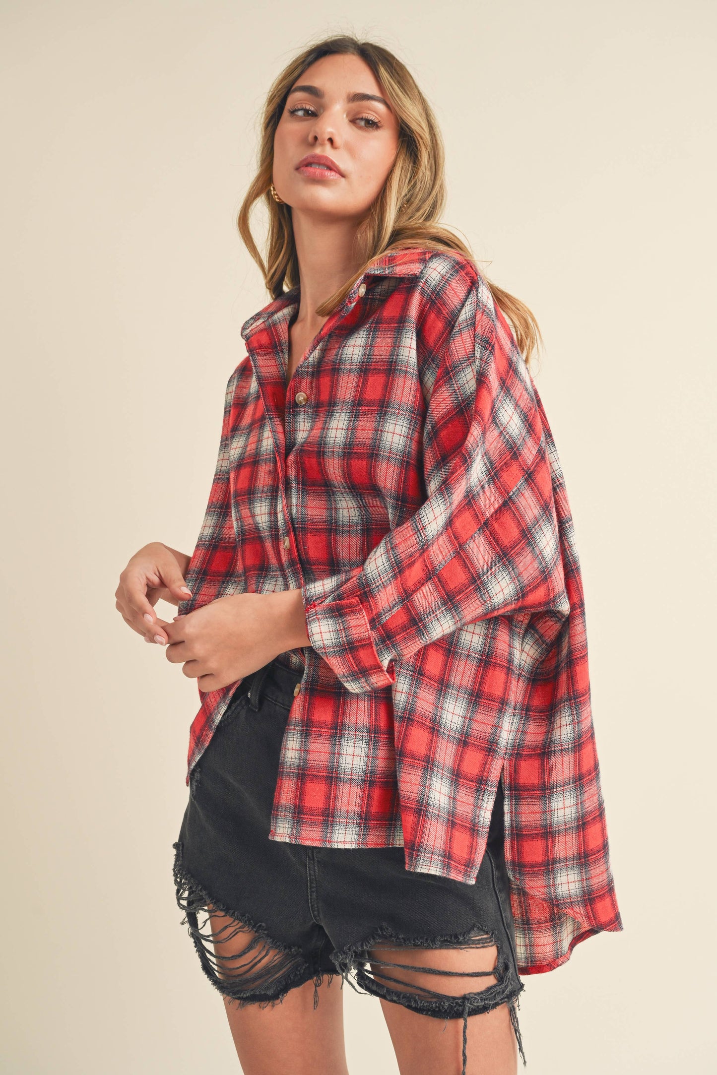 Dalla Plaid Top