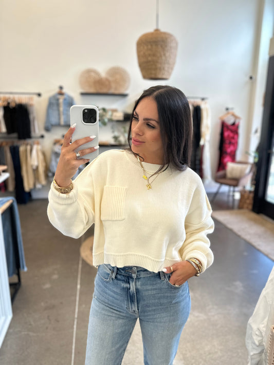 Cream Cropped Sweater