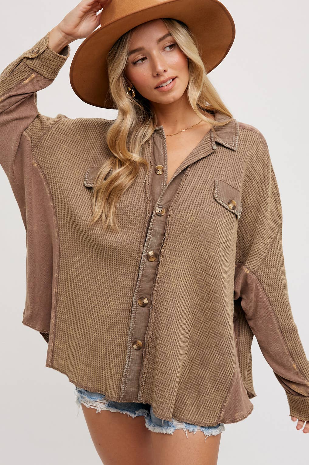 COCO SLOUCHY WAFFLE KNIT JACKET