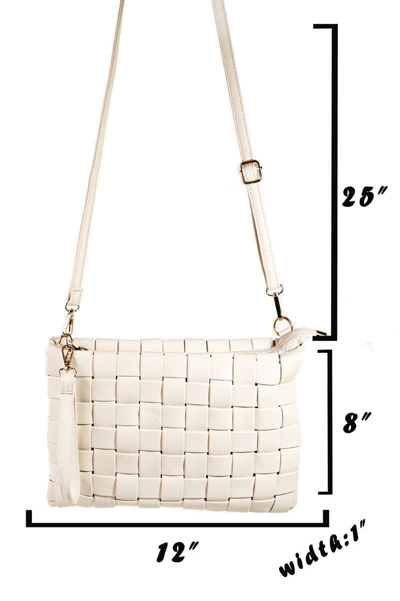 Faux Leather Basket Weave Bag 3 colors