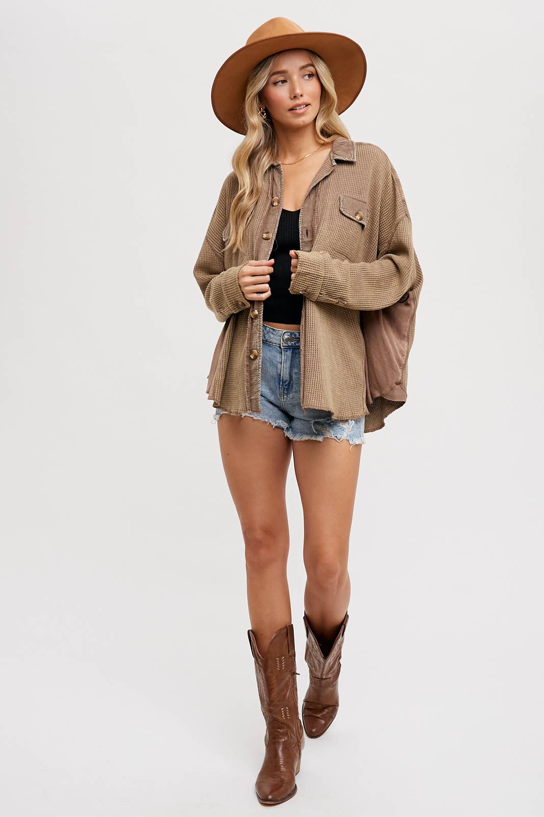 COCO SLOUCHY WAFFLE KNIT JACKET