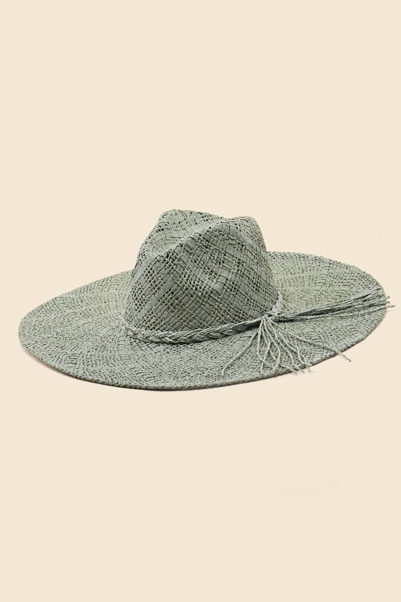 Intricate Straw Weave Sun Hat: KA