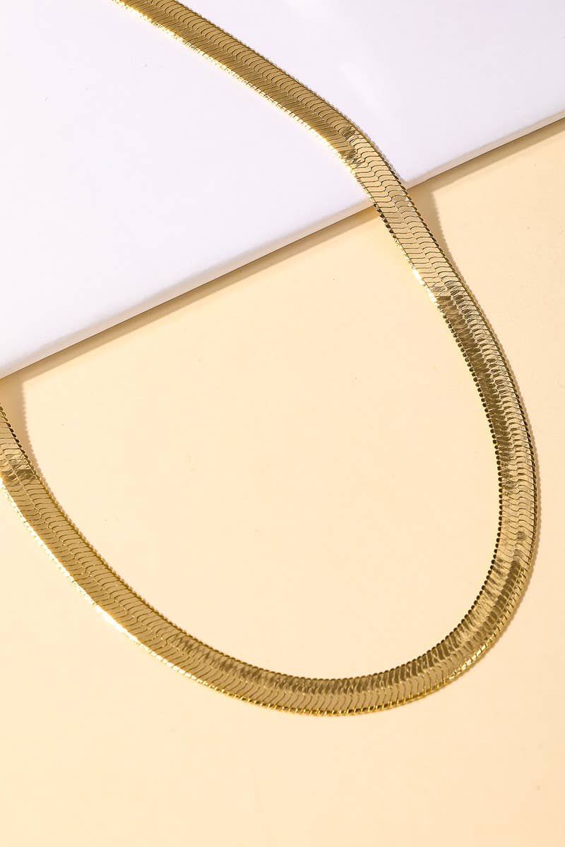 Wide Herringbone Necklace: G