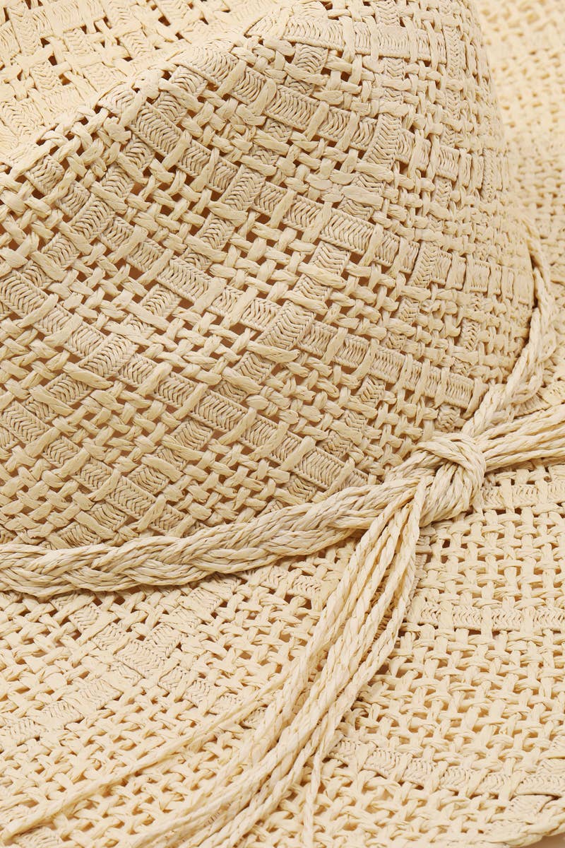 Intricate Straw Weave Sun Hat: KA