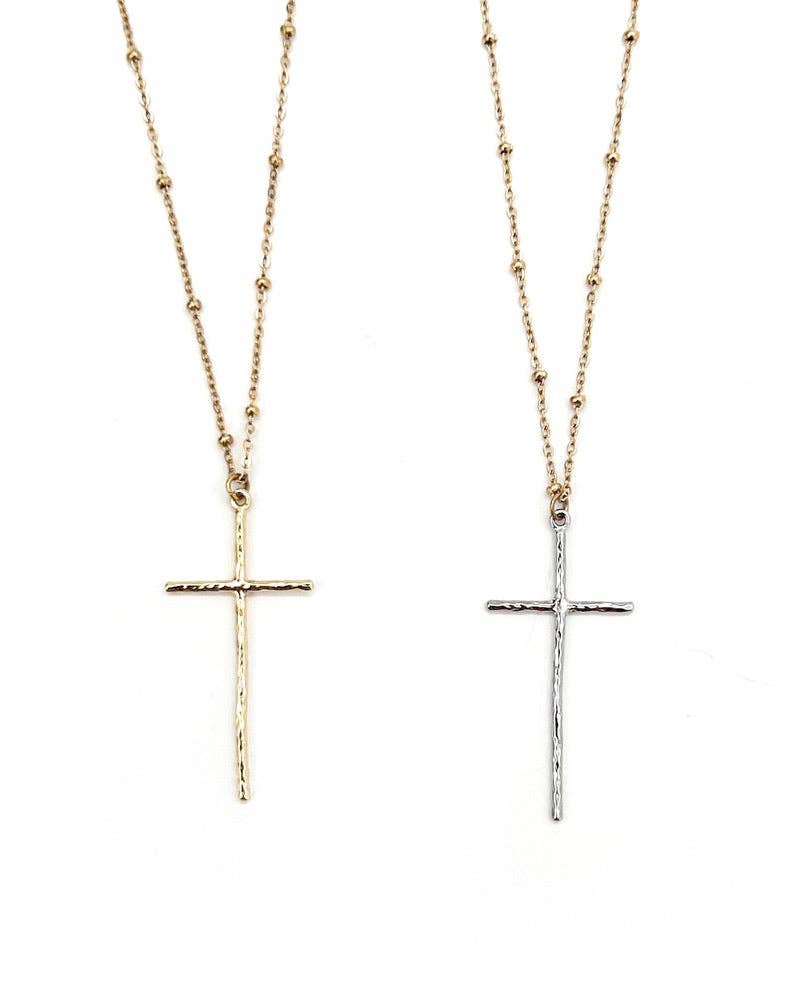 Trinity Cross Necklace || Choose Color: SILVER