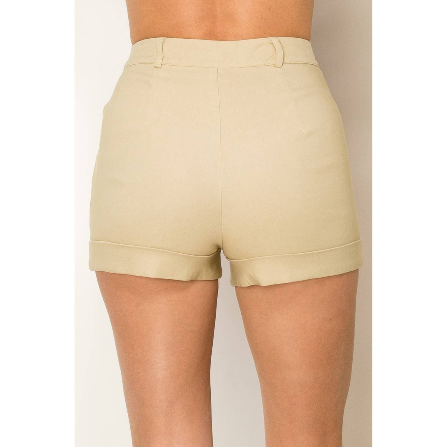 HIGH-WAISTED FOLDED HEM SHORTS