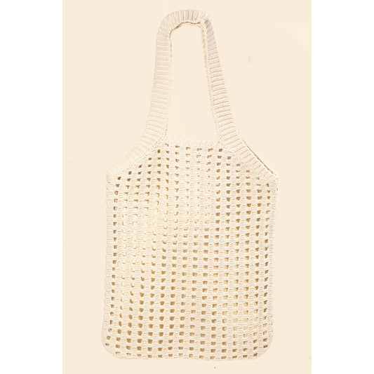 Pointelle Knit Tote Bag