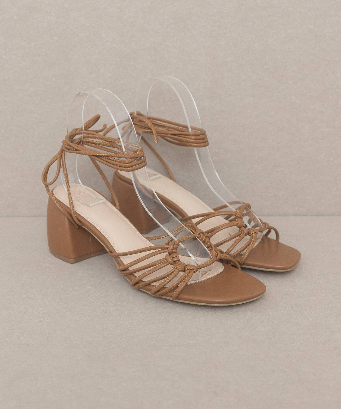 The Celia Brown | Knotted Lace-Up Heel