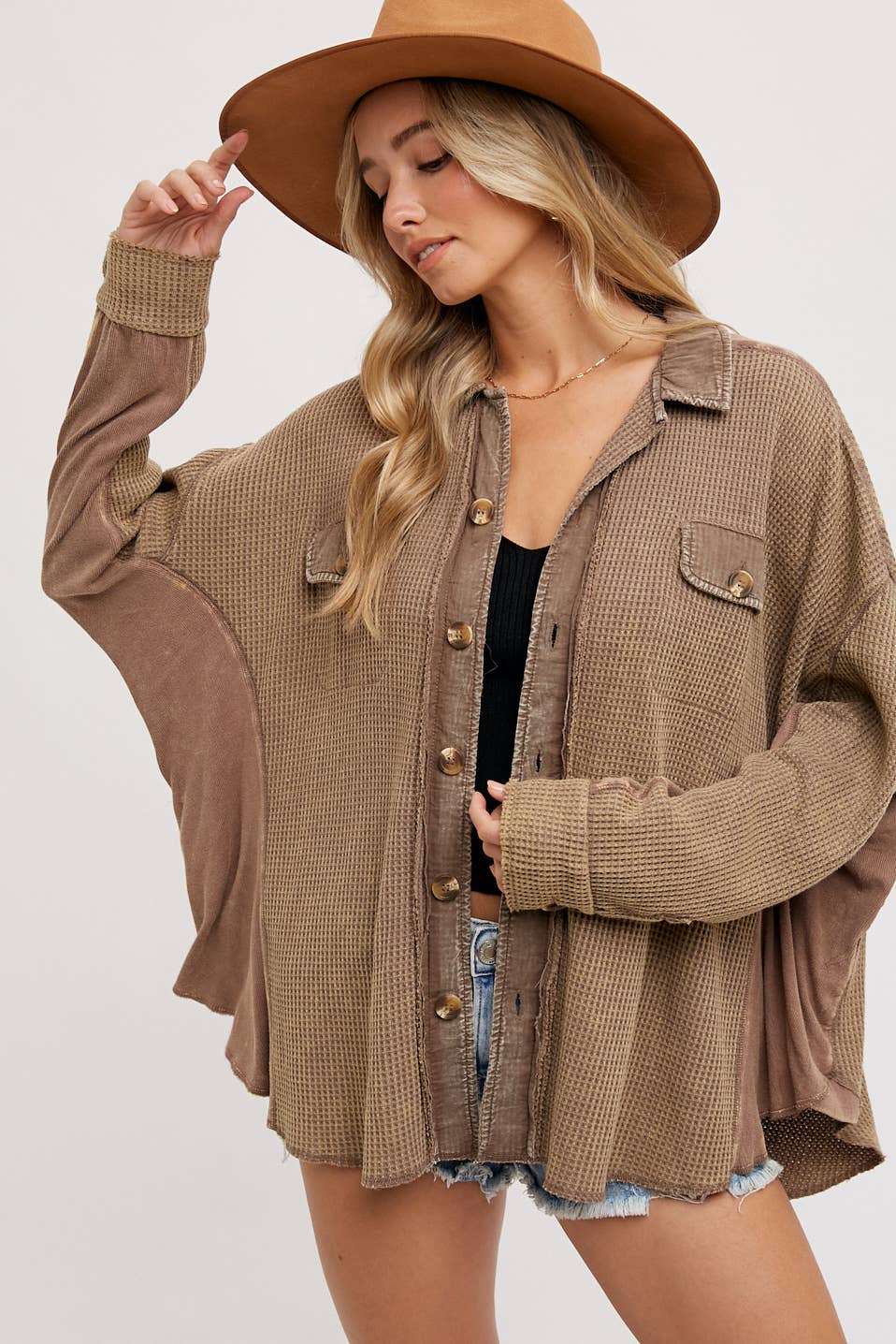 COCO SLOUCHY WAFFLE KNIT JACKET