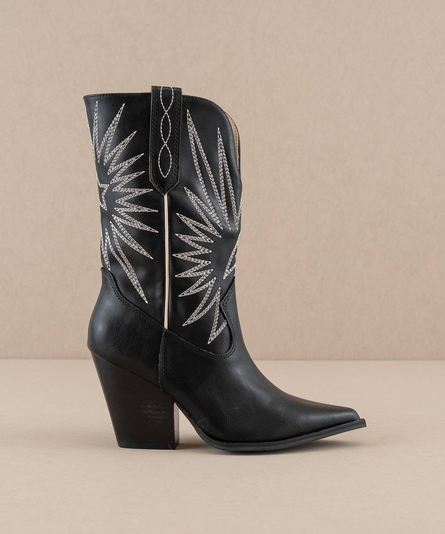 The Emersyn Black | Starburst Embroidery Boots