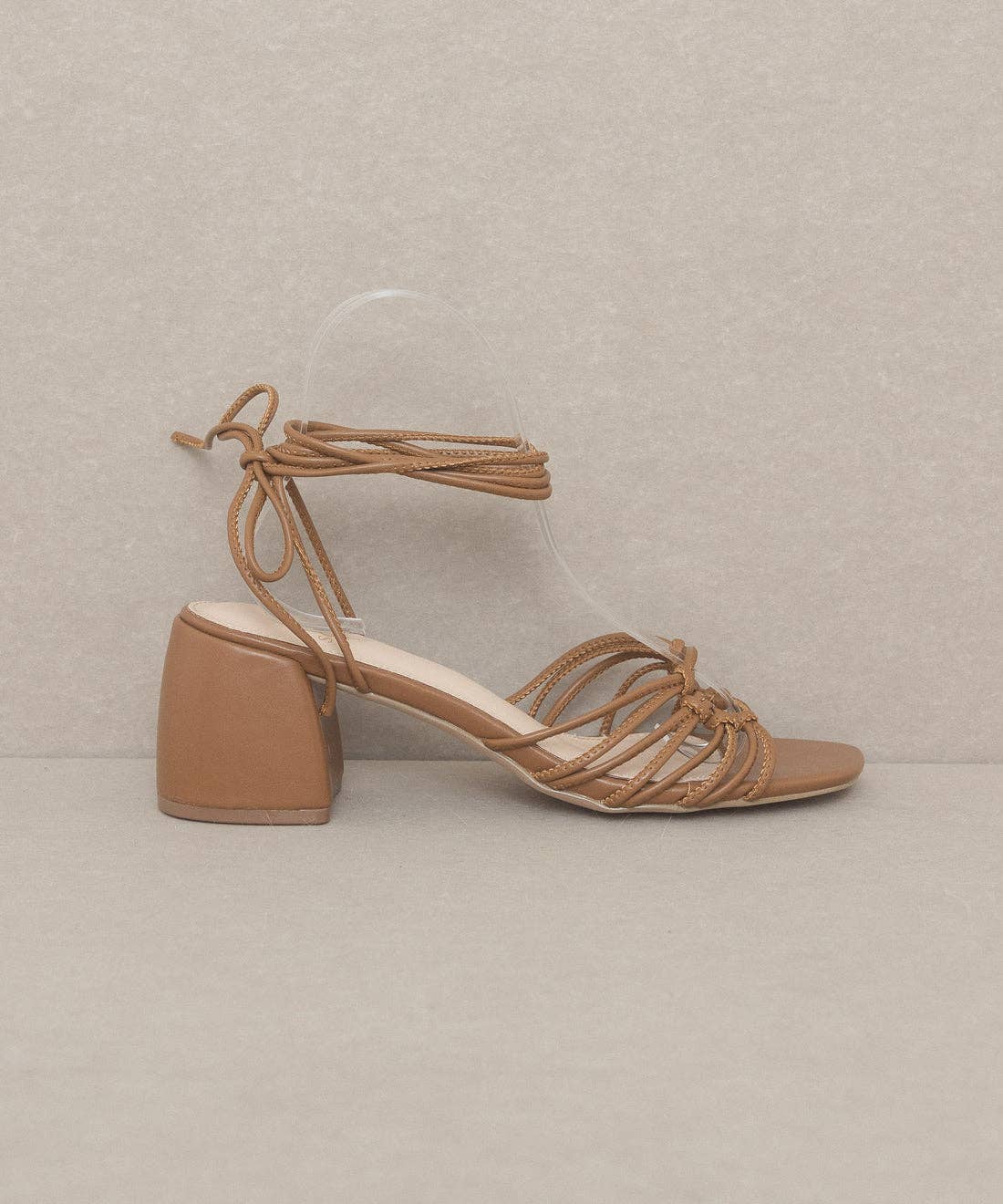 The Celia Brown | Knotted Lace-Up Heel